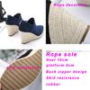  Women High Heels Espadrilles Shoes Causal Suede Pumps Wedges Platform Pointed Toe Sip On Zip Skid Resistance Comfort