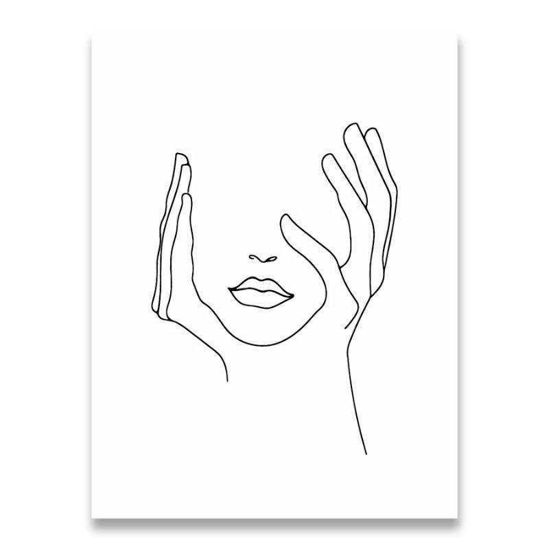 Abstract Minimalist Sexy Line Woman Wall Art Canvas Painting Nordic Posters And Prints Wall Pictures For Living Room Home Decor