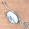 Pendant Dendritic Opal Gemstone Valentine'Day Ethnic Silver Jewelry 1.5"