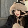 Winter Playful Cute Ears Plush Hat Women's Plush Ear Hat Warm Lei Feng Hat Sweet Knitted Hat