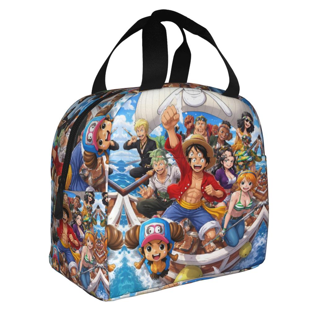Custom One Pieces Insulated Lunch Bags for Camping Travel Manga Portable Thermal Cooler Lunch Box Unisex