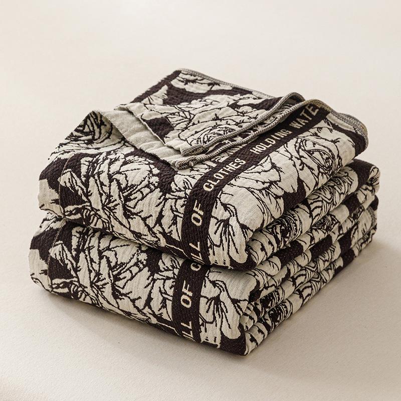 2026 Maillard-Stil Baumwollgaze Handtuchdecke - Garngefärbtes Jacquard Sommer Nickerchenbezug