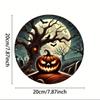 Vintage Halloween Pumpkin Tin Sign, Metal Wall Art for Bar Decor
