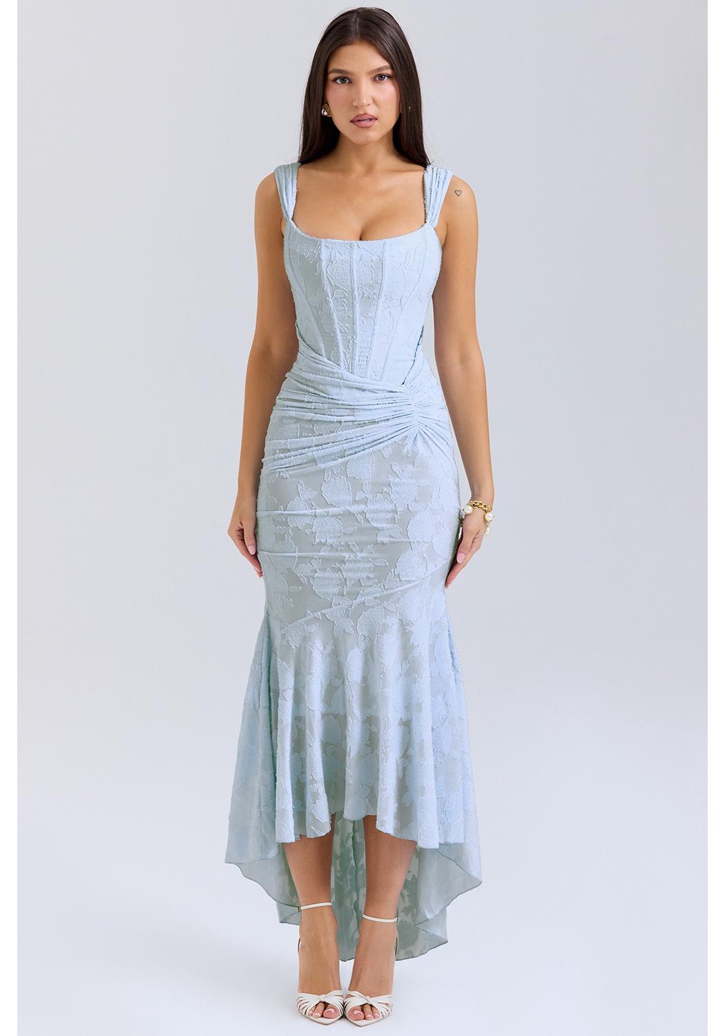 2025 Trendy Sexy One-Shoulder Fishbone Bodycon Mermaid Long Skirt for Women - European & American Style L