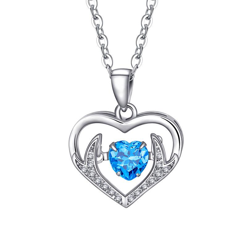 Deer Agile Necklace for Women, Simple Love Heart-shaped Small Elk Antler Pendant Collarbone Chain