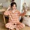 Japanese cute cartoon pajamas women's spring and autumn imitation cotton long-sleeved soft girl casual loungewear suit can be worn outside