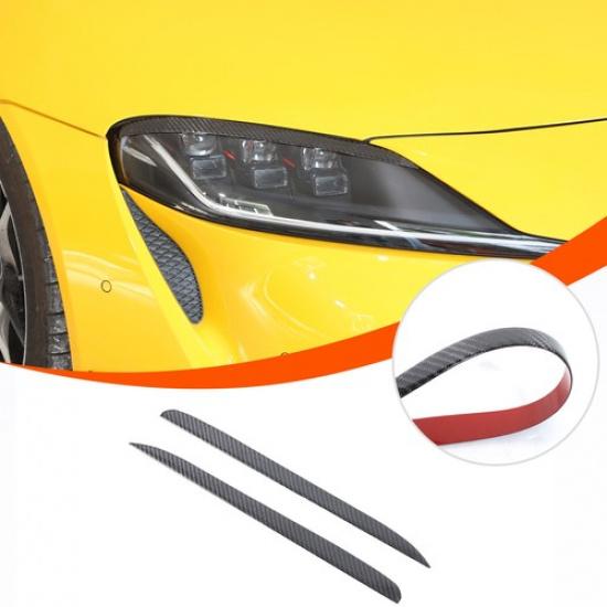 

Soft Carbon Fiber Front Headlight Eyebrow Trim Sticker For Toyota Supra A90 19+