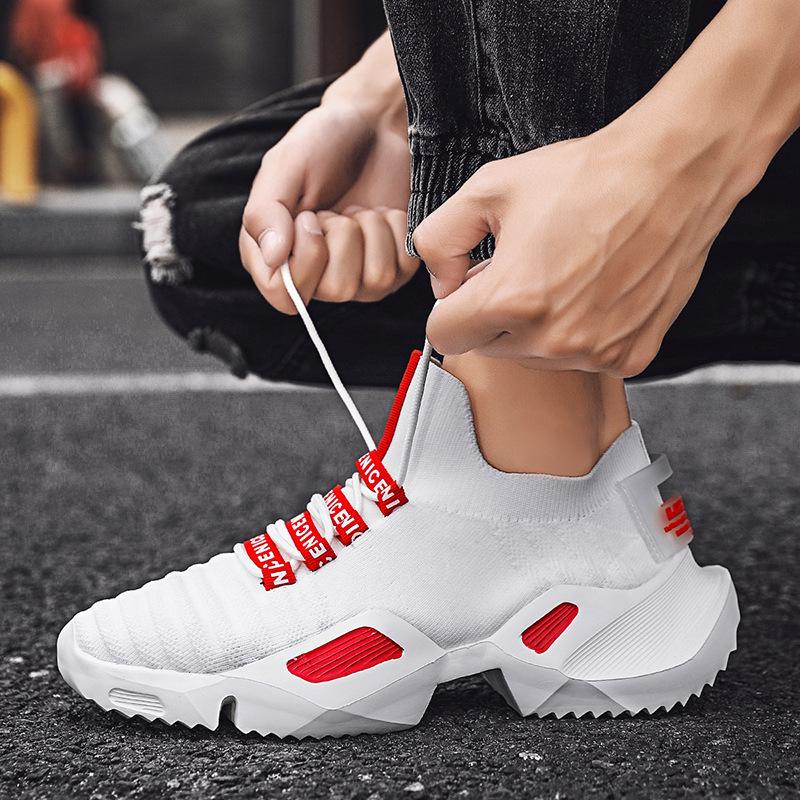 Scarpe da ginnastica Autunno Nuove Scarpe da uomo Tessuto volante Scarpe da corsa Pelle