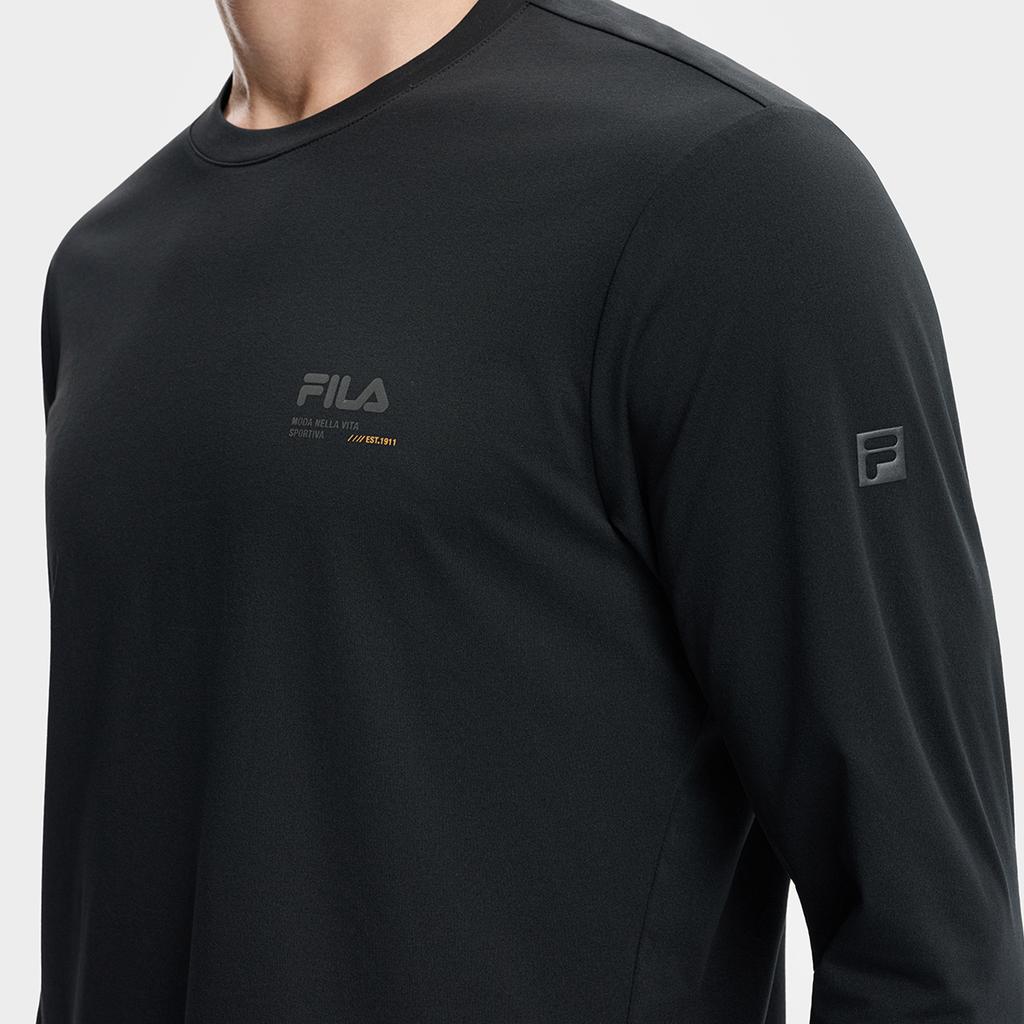 Fila Fitness Casual Fashion Simple Loose Knit Long Sleeve T-Shirt Men Tops A11M541214FBK