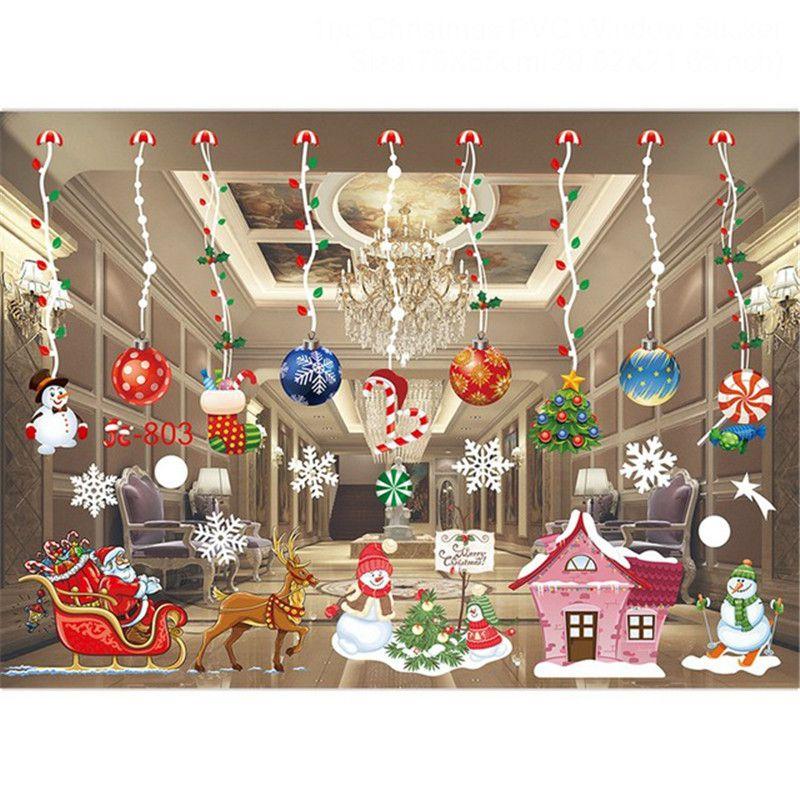 Christmas Wall Merry Stickers Window Glass Decals Home Room Xmas New Year Decor