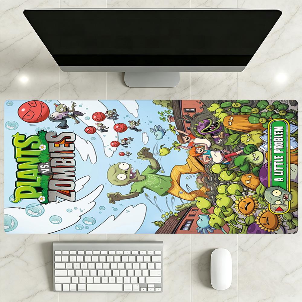 Plants Vs. Zombies Large Mouse Pad Keyboard Mat Study Desk Mat Non-Slip Rubber Bottom Computer Decor Item Office Use