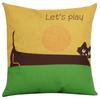American Lovely Cartoon Cat Pillow Cover Animal Dog Home Decorative Throw Pillow Case Linen Wedding Office Sofa Cushion Cover