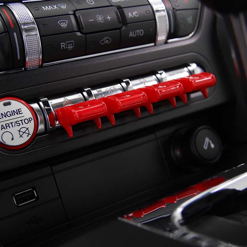 Botão de navegação de controle central de carro/botão de partida adesivos decorativos de capa adequados para Ford Mustang 2015 Up ABS acessórios interiores