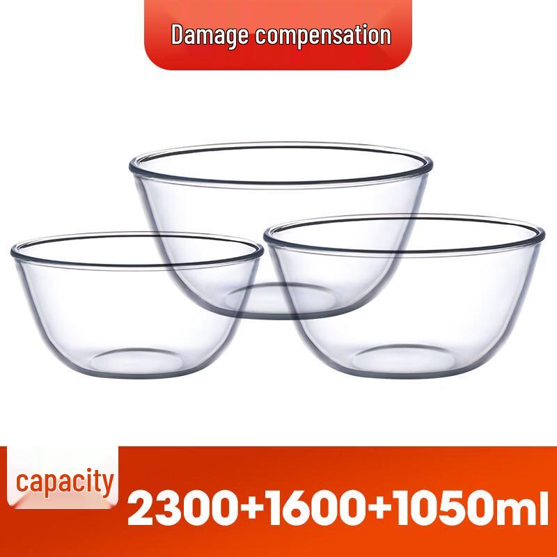 Xihe Thickened High Borosilicate Glass Salad Bowl Set