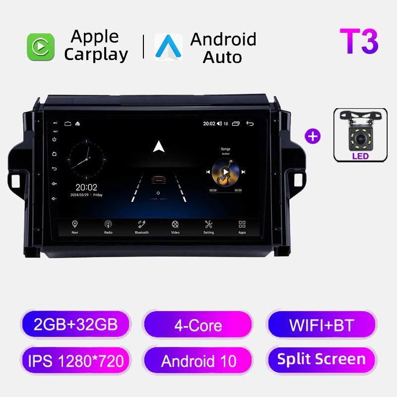 Android For Toyota Fortuner 2 2015-2019 Car Radio Stereo Multimedia Navigation GPS Video Player Wireless Carplay 2 Din Headunit