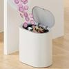 High-Gloss Flip Lid Slim Trash Can for Kitchen & Bathroom