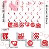 Creative Red Heart Valentine's Day Ornaments DIY PVC Hanging Decorations Love Letter Hanging Swirls Valentines