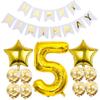 Balloons,12pcs 5th Birthday Party Balloon Decorations Happy Birthday Banner Number 5 Balloon Star Foil Balloon Helium Gold Confetti Balloon Perfect