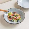 Japanese Stroke Open Bowl Ceramic Tableware Household Salad Bowl Vegetable Bowl Practical Dessert Bowl Pasta Bowl