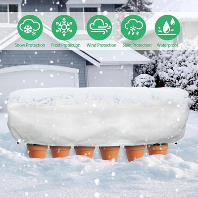 Winter Pflanzenschutzhüllen Frostschutz Vlies Garten Wiederverwendbare Rechteckige Pflanzenschutzhüllen mit Kordelzug für Rasen