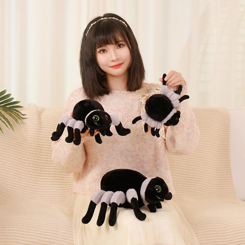 Simulation Big Spider Doll Plush Toy Black Spider Doll Boy Soothing Rag Doll Halloween Gift