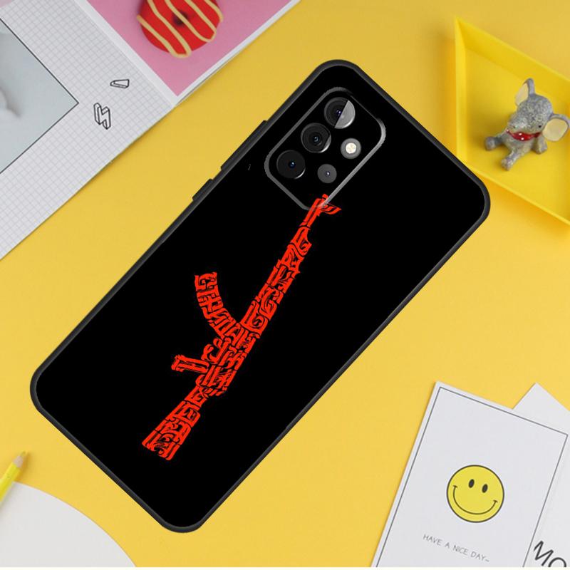 AK 47 Gun Case For Samsung Galaxy A54 A34 A14 A13 A33 A53 A12 A32 A52 A71 A51 A15 A25 A35 A55 Cover