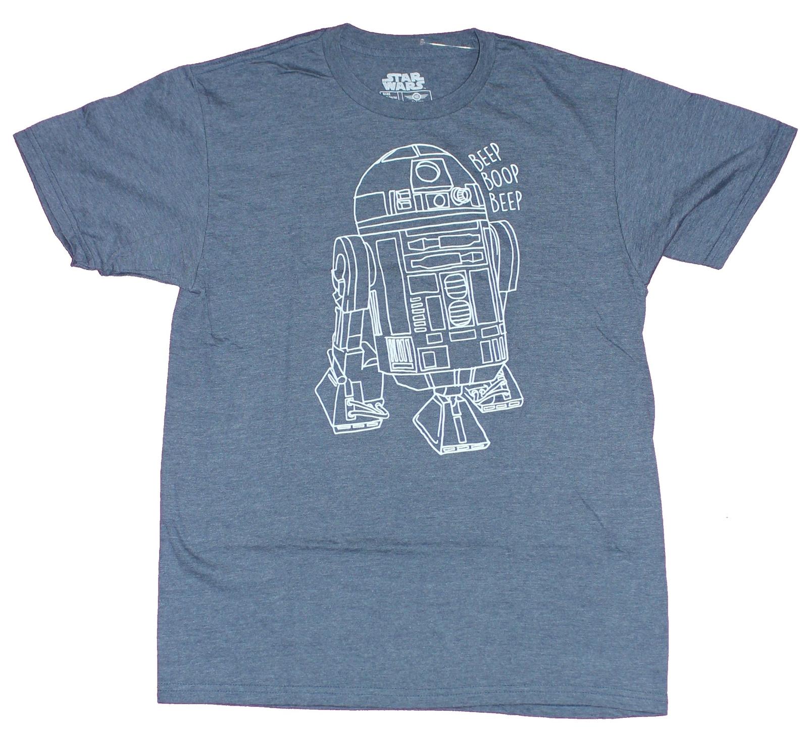Star Wars Adult New T-Shirt - R2-D2 Beep Boop Line Drawing Pic S