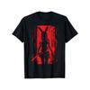 Men's Horror Rabbit Mask Pattern T-shirt Gothic Style Short-sleeved Black and Red Embellishment Comfortable and Durable