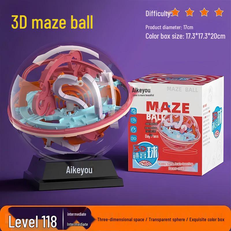 Aikeyou 3D Maze Ball Cube Toy for Kids - Logic & Educational Gift