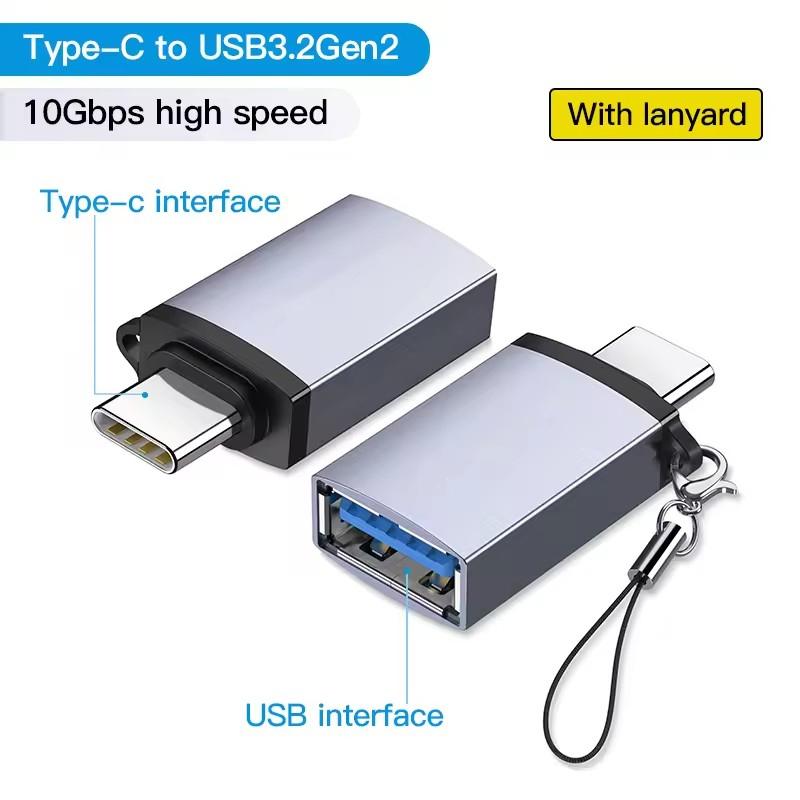 USB 3.2 OTG Adapter USB C To USB 3.2 Gen2 Adapter for Samsung Macbook Laptops Card Reader 10Gbps USB3.0 To Type C OTG Connector