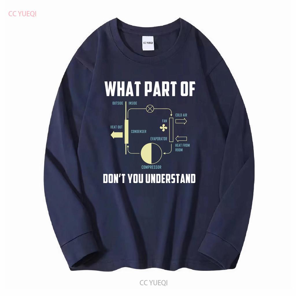 Funny HVAC Tech T Shirt For Men Technician S What Part Of Diagram Long Sleeves Vintage Washed Slightly Stretched Versatile