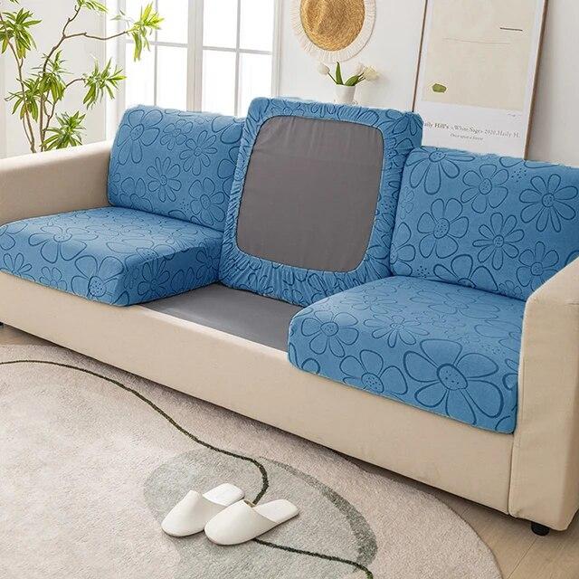 Jacquard-Sofa-Sitzkissenbezug für Wohnzimmer, Elastizität, Sonnenblume, dicker Sessel, Sofabezug, Eckmöbelschutz