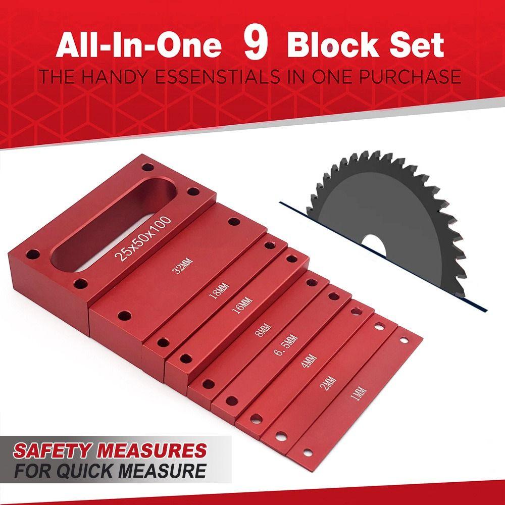 Aluminum Alloy Height Gauge Blocks Metric Setup Calibration Setup Blocks Stackable Design Size Markings Measuring Tools