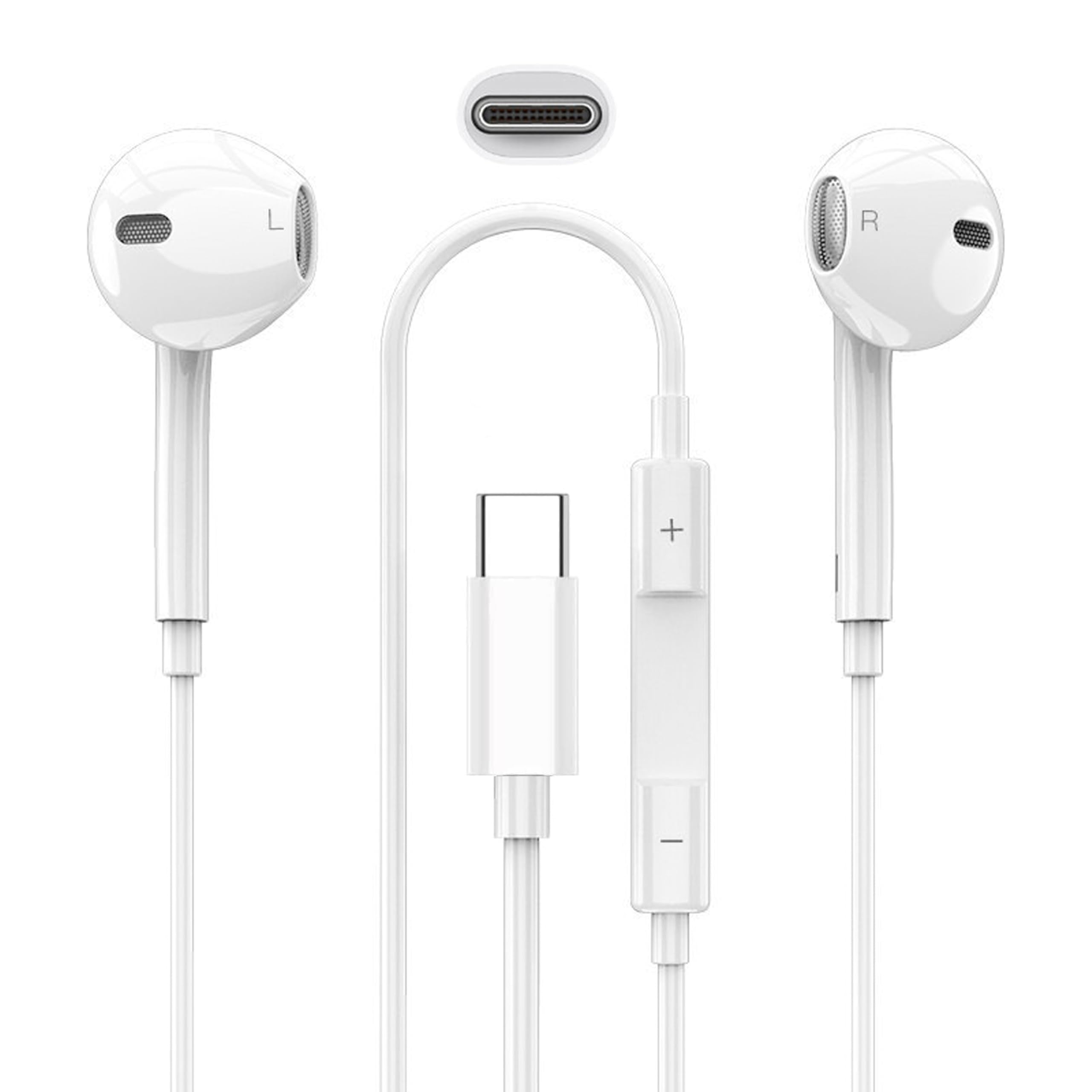 

Улучшенные Оригинальные Совместимые Проводные Наушники для iPhone с Чистым Стерео Звуком Совместимые со всеми Интерфейсами, включая [Модель 2025] Type-C Наушники, Проводные, с 16/15 белый