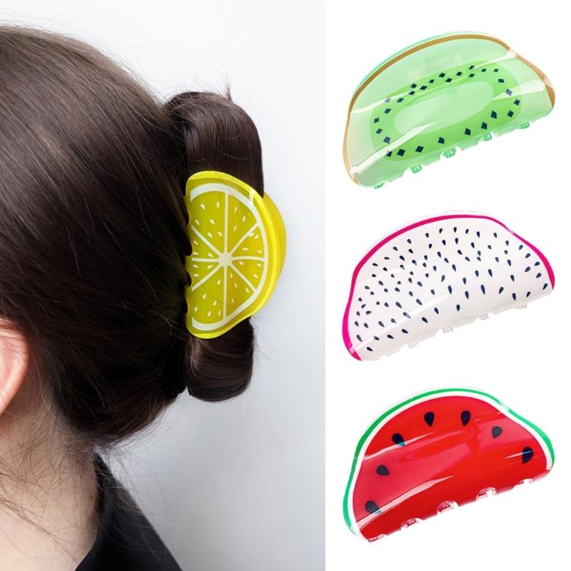 Cute Fruit Shaped Hair Claw Acrylic Hairpin Multifunctional Hair Clip Hairpieces Creative Children's Hair Decoration