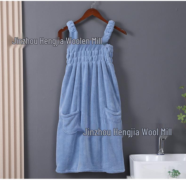 Women's Wrapable Cotton Bath Towel - Quick-Drying, Absorbent, Wearable Skirt with Pocket (2024 Summer Edition)