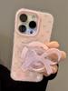 Cute Pink Bowknot Bow Magnetic Grip Tok Wireless Charge Phone Case for iPhone 16 15 14 13 17 Pro Max For Magsafe Holder Cover