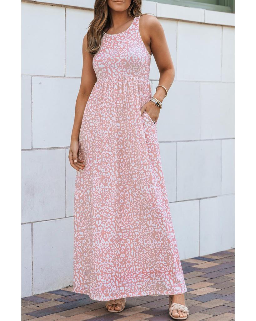 Azura Exchange Ärmelloses Maxikleid mit Leopardenmuster