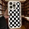 Black and White Checkerboard Soft TPU Shockproof Case For Xiaomi Redmi Note 15 14 13 12 11 Pro Anti-Fall Protective Back Cover