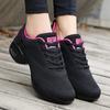 New square dance shoes mid-heel mesh dance shoes breathable dance shoes women's soft-soled sailor dance shoes