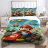 3pcs bedding set Mario Kart Rainbow Includes 1 Comforter + 2 Pillowcases, Without Pillow Inserts, Soft Comfortable, Lightweight Breathable,
