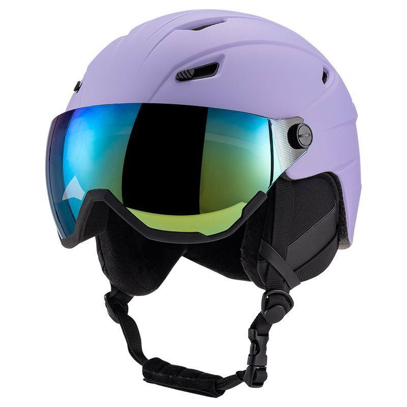Unisex Skiing Snow Helmet With Integrated Goggle Lens Protection Adults Outdoor Winter Sports Safety Gear