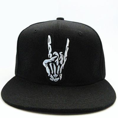 LDSLYJR Skull Gesture Embroidery Cotton Baseball Cap Hip-hop Cap Adjustable Snapback Hats for Men and Women 67