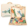 Children's Wooden Tool Box: Educational Workbench Toy for Boys with Simulation Repair, Screw, Nut Disassembly & Assembly Activity.