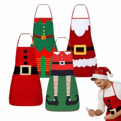 Damen Herren Verstellbares Design Weihnachtsschürze Lebkuchenmann Lustiges Muster Küchenschürze Wasserdichte Kochschürze Küche Kochen