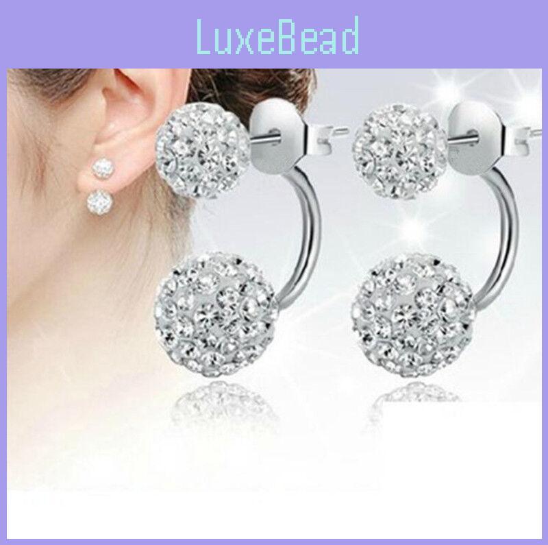 Elegant Double Ball Alloy Crystal Rhinestone Earrings For A Timeless Look