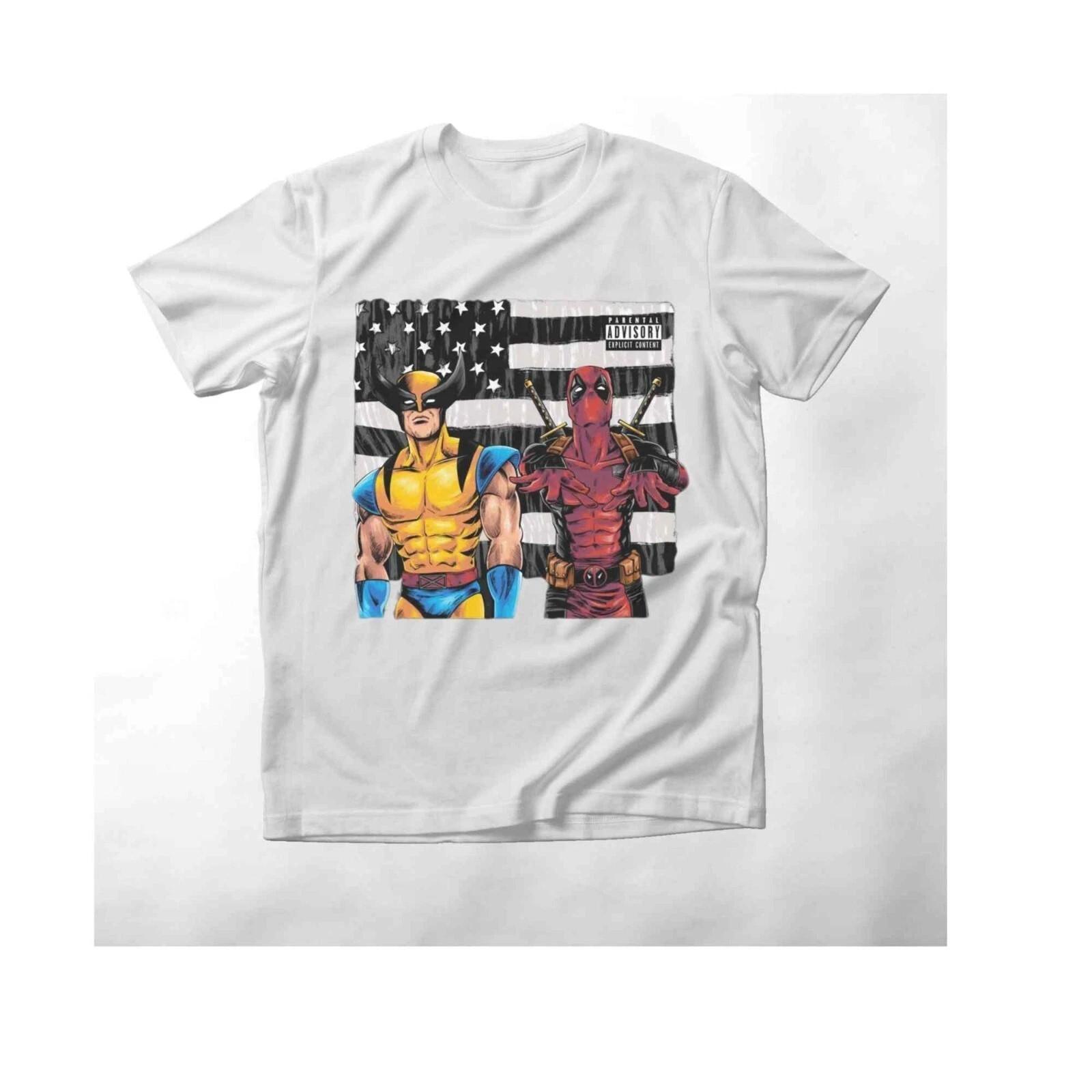 Deadpool Wolverine Super Hero Graphic Design White Short Sleeve T Shirt Unisex Unisex T-Shirt S