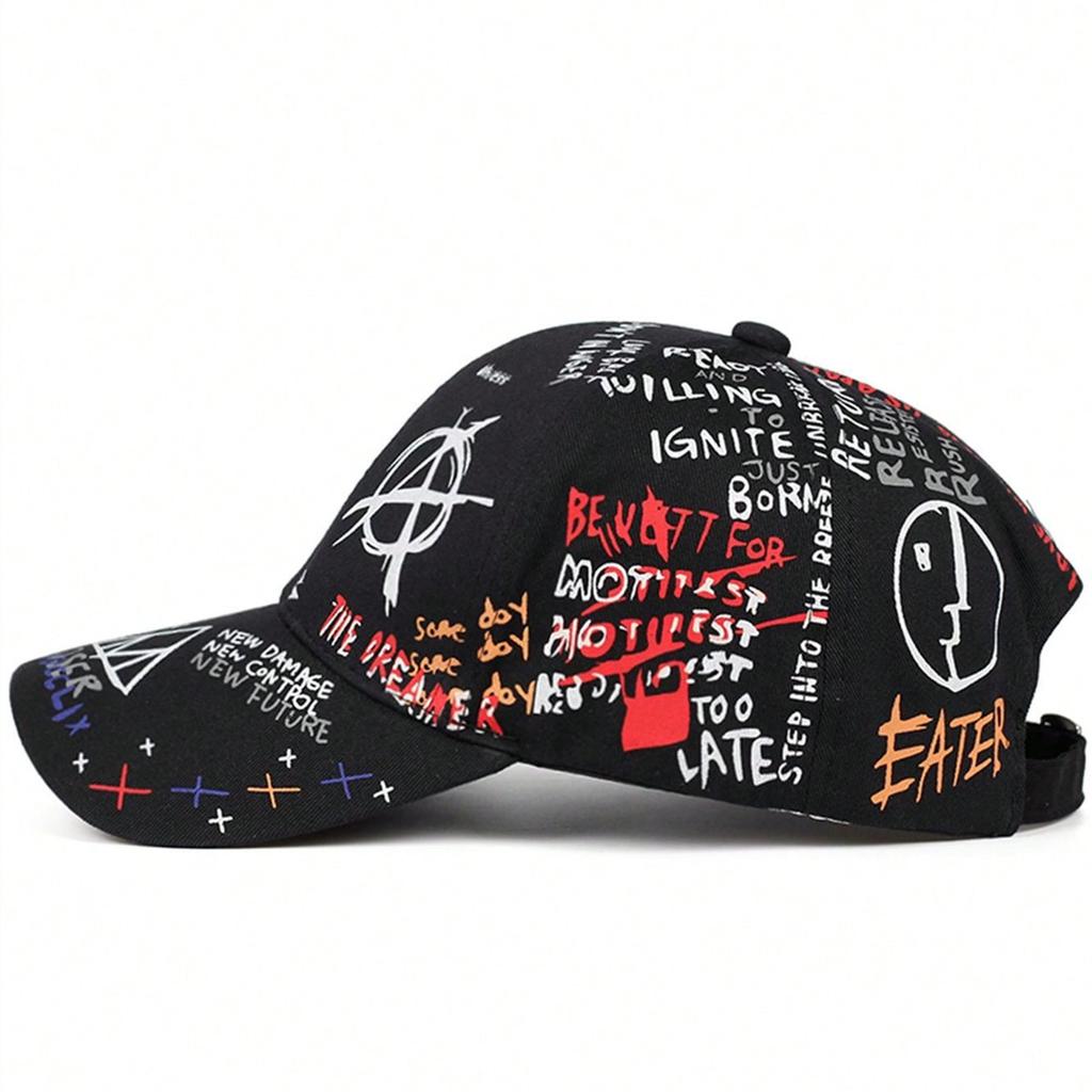 Unisex Colorful Eye Graffiti Print Baseball Caps Outdoor Adjustable Spring and Autumn Casual Sunscreen Hat