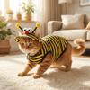 Lightweight Pet Bee Costume Breathable Bee Cosplay Clothes Funny Bee Themed Cat Outfit Set  Travel