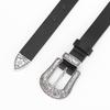 Casual Belt - Versatile Decorative Belt with Unique Engraved Antique Silver Buckle - Three-piece Set for Flat Waistbands